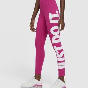 Nike Fuchsia Leggings with White Slogan